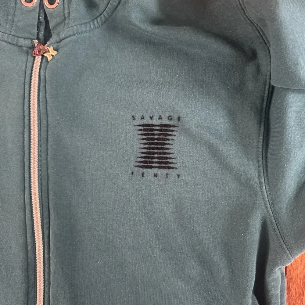 Savage x Fenty Forever Savage Hooded One Piece‎ Sweatsuit small 4-6 Green